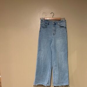 78 & Sunny Womens Size 8 Light Wash Wide Leg Raw Hem Denim Jeans